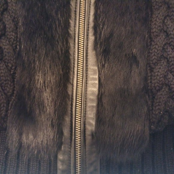 BCBGMAXAZRIA Rabbit Fur / Wool Blend vest - Picture 2 of 5